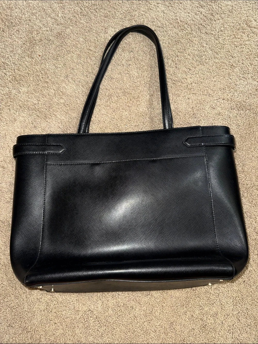 Kate Spade New York Staci Large Laptop Tote Leather Handbag Black